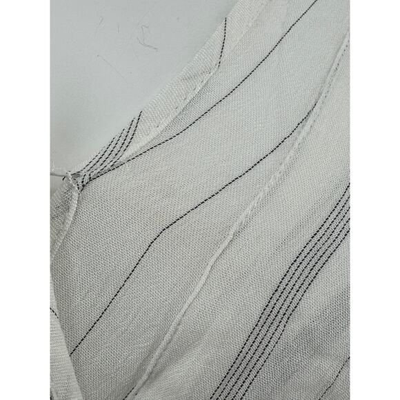 AllSaints Top Womens Small White Penny Stripe Surplice V-Neck Hi Lo Summer Sheer - Picture 4 of 12